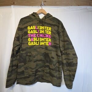 Independent Trading Co Camo Hoodie Gaslighter The Chicks Graphic Pullover Large